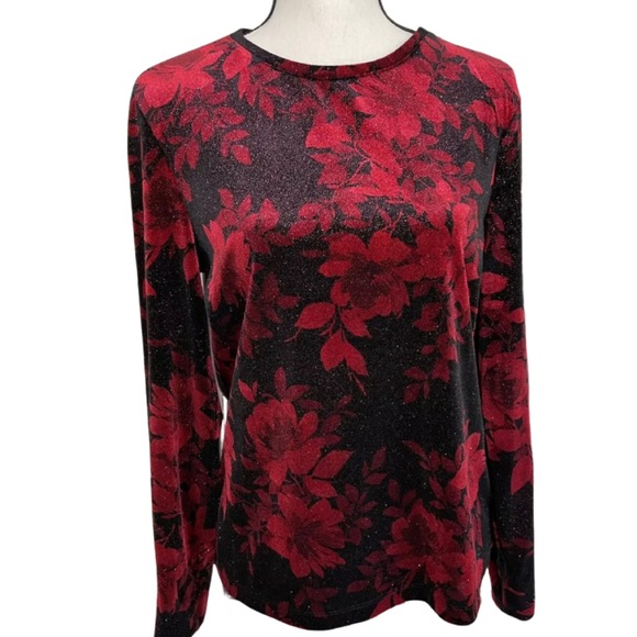 WHITE STAG Velvety Rose and Sparkly Top - Picture 2 of 5